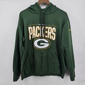 Nike‎ NFL Green Bay Packers On Field Dri Fit Hoodie Mens L Green